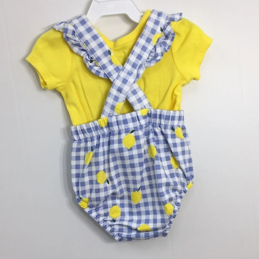 Carters Girls Blue and Green Summer Outfits Bundle of 5 Size 6 mo EXCELLENT